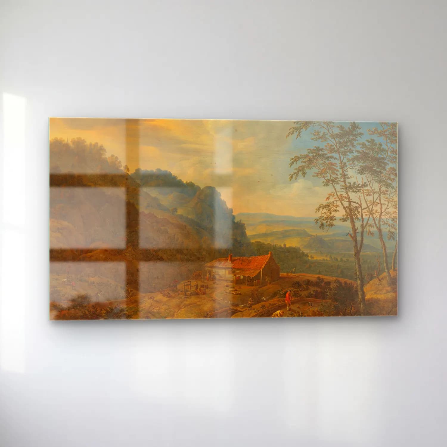 Herman Saftleven – Mountainous Landscape with Farm cam tablo — sol açıdan görünüm