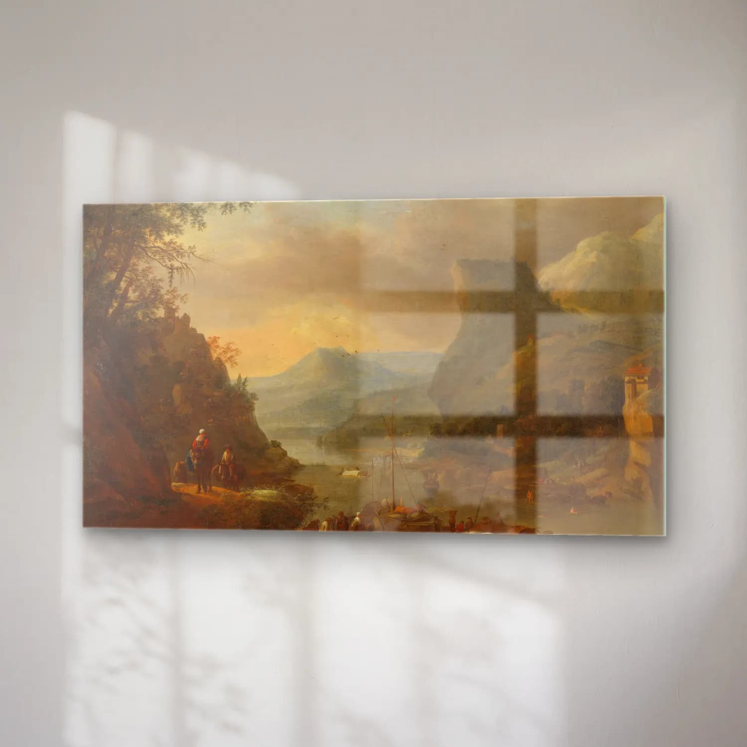 Herman Saftleven – River view in a mountainous region cam tablo — sağ açıdan görünüm
