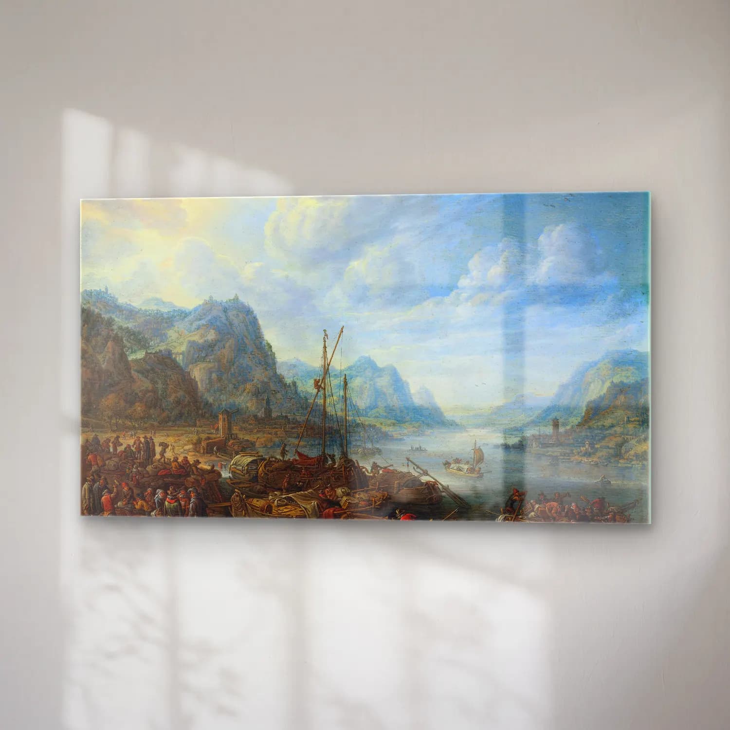 Herman Saftleven – View of a River with Boat Moorings cam tablo — sağ açıdan görünüm