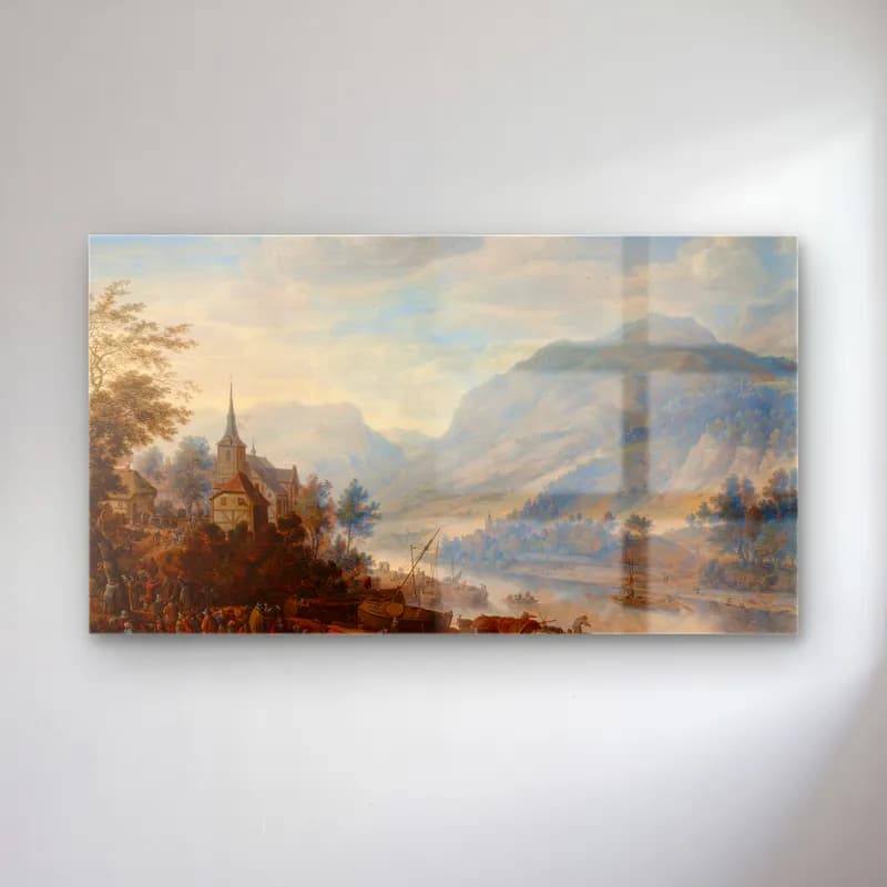 Herman Saftleven – View of the Rhine at Reineck cam tablo — Herman Saftleven – View of the Rhine at Reineck — yağlı boya kırda nehir