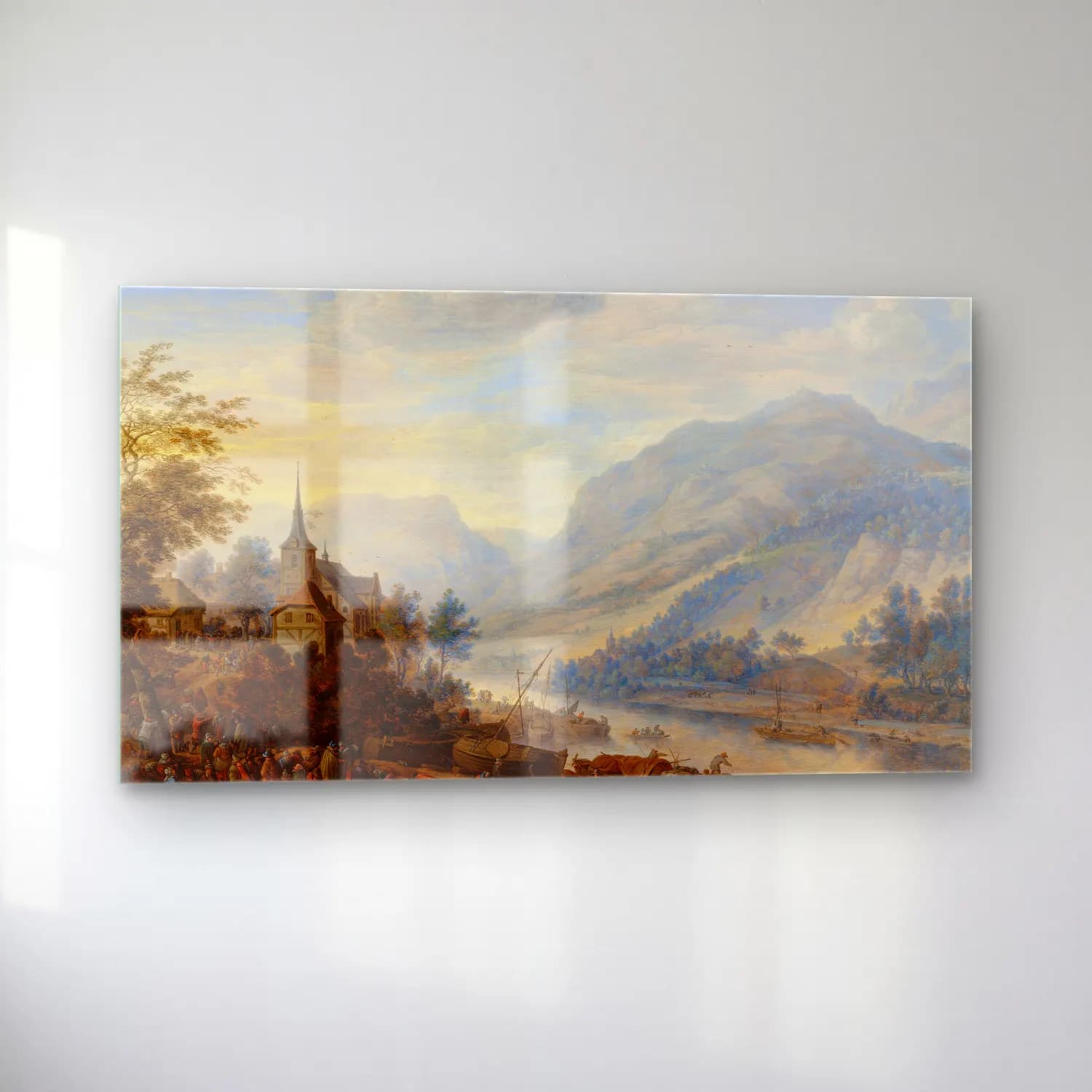 Herman Saftleven – View of the Rhine at Reineck cam tablo — sol açıdan görünüm