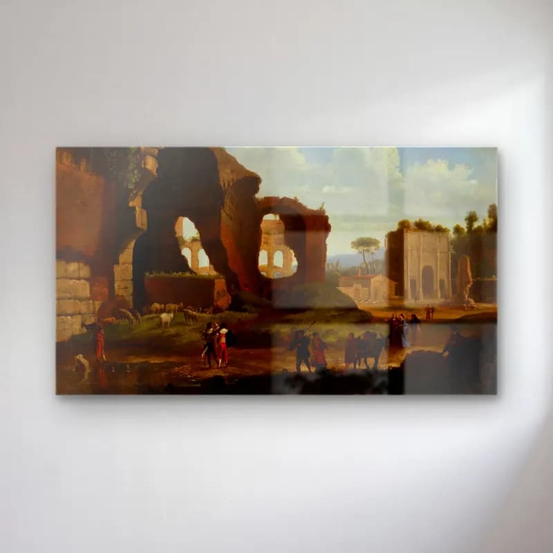 Herman van Swanevelt – A Roman View of the Ruins of the Temple of Venus and Rome… cam tablo — Herman van Swanevelt – A Roman View of the Ruins of the Temple of Venus and Rome… — yağlı boya antik kalıntılar
