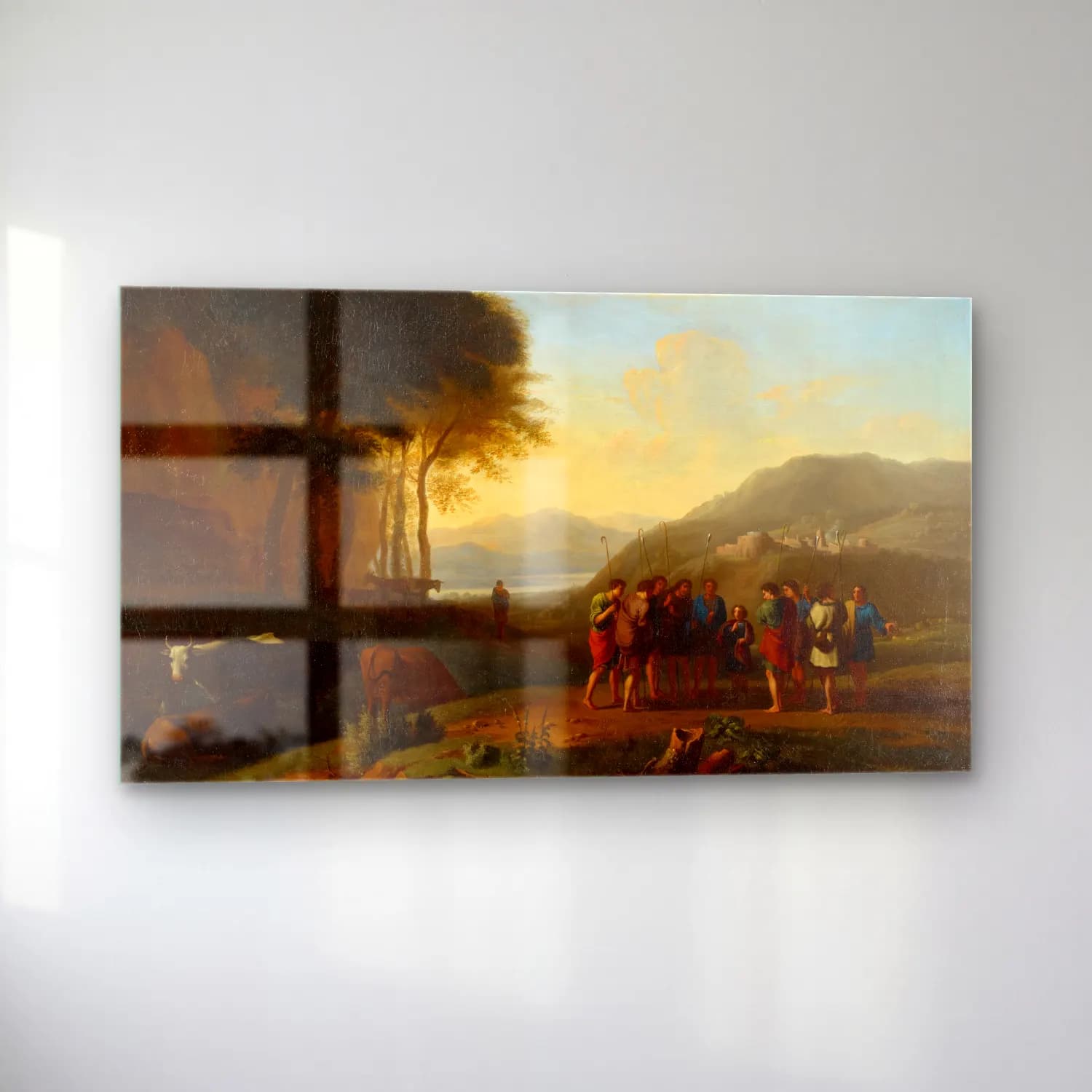 Herman van Swanevelt – Joseph Recounting his Dream to his Brothers cam tablo — sol açıdan görünüm