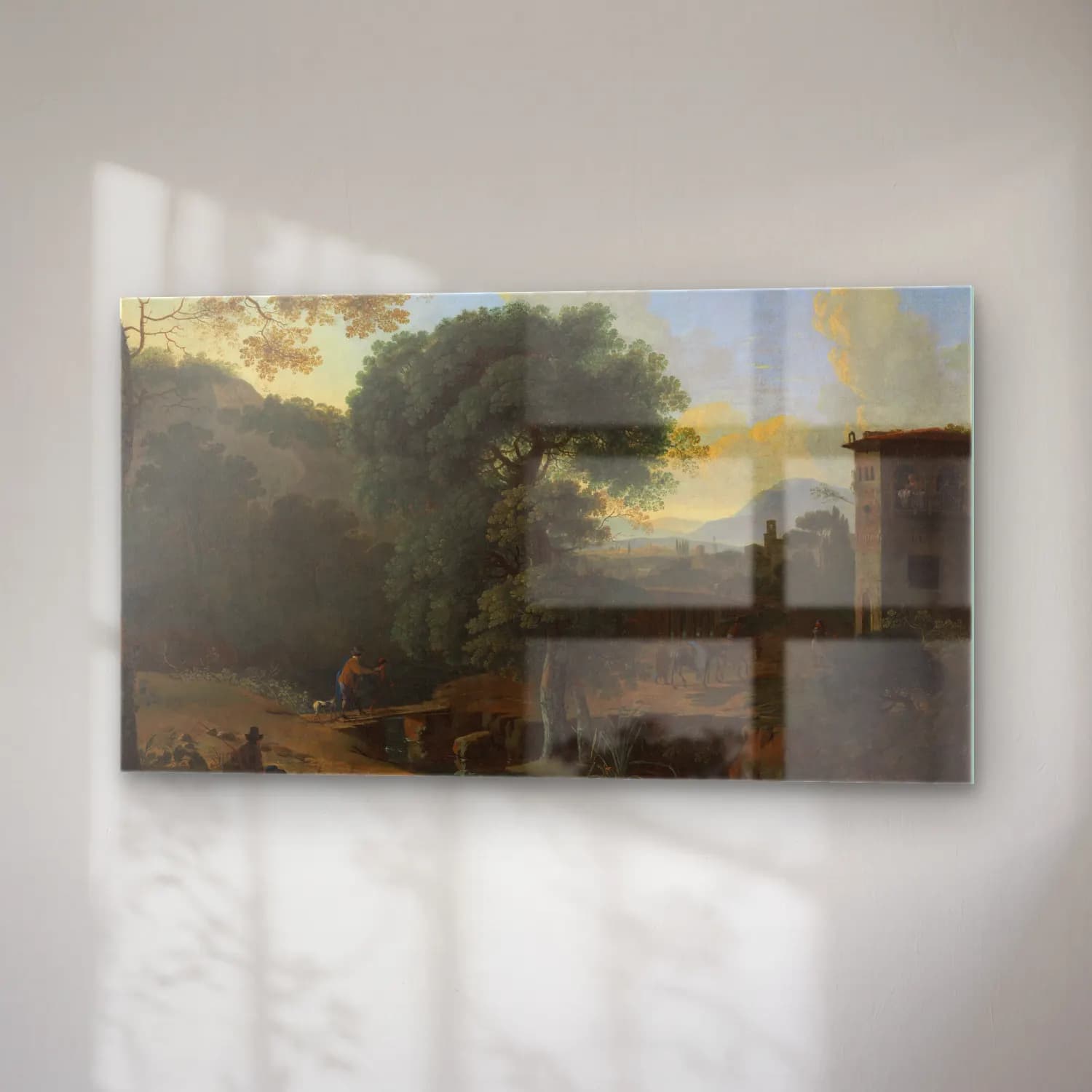 Herman van Swanevelt – Landscape with Travelers cam tablo — sağ açıdan görünüm