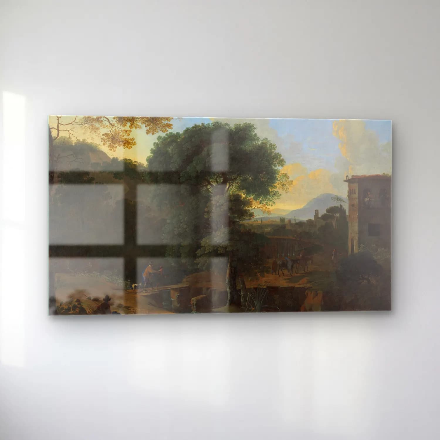 Herman van Swanevelt – Landscape with Travelers cam tablo — sol açıdan görünüm