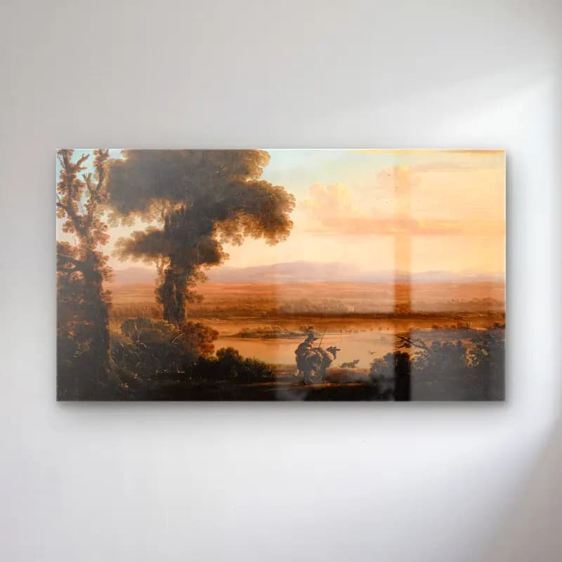 Herman van Swanevelt – Southern River Landscape cam tablo — Herman van Swanevelt – Southern River Landscape — yağlı boya kırda nehir