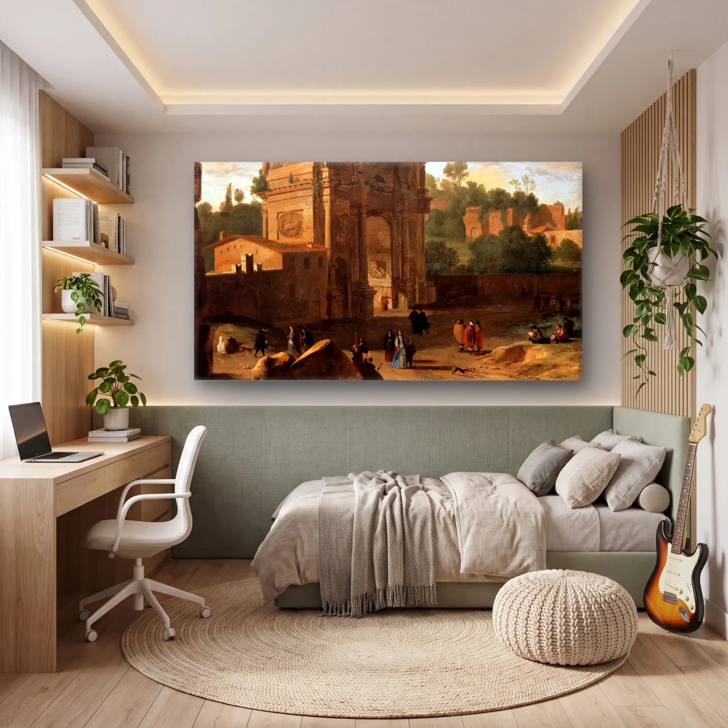 Herman van Swanevelt – The Arch of Constantine, Rome cam tablo — genç odasında