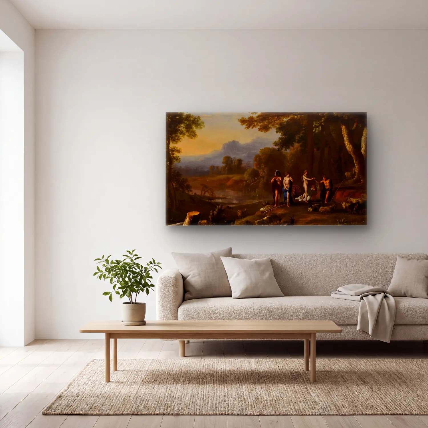 Herman van Swanevelt – The Judgment of Paris cam tablo — açık renk salonda