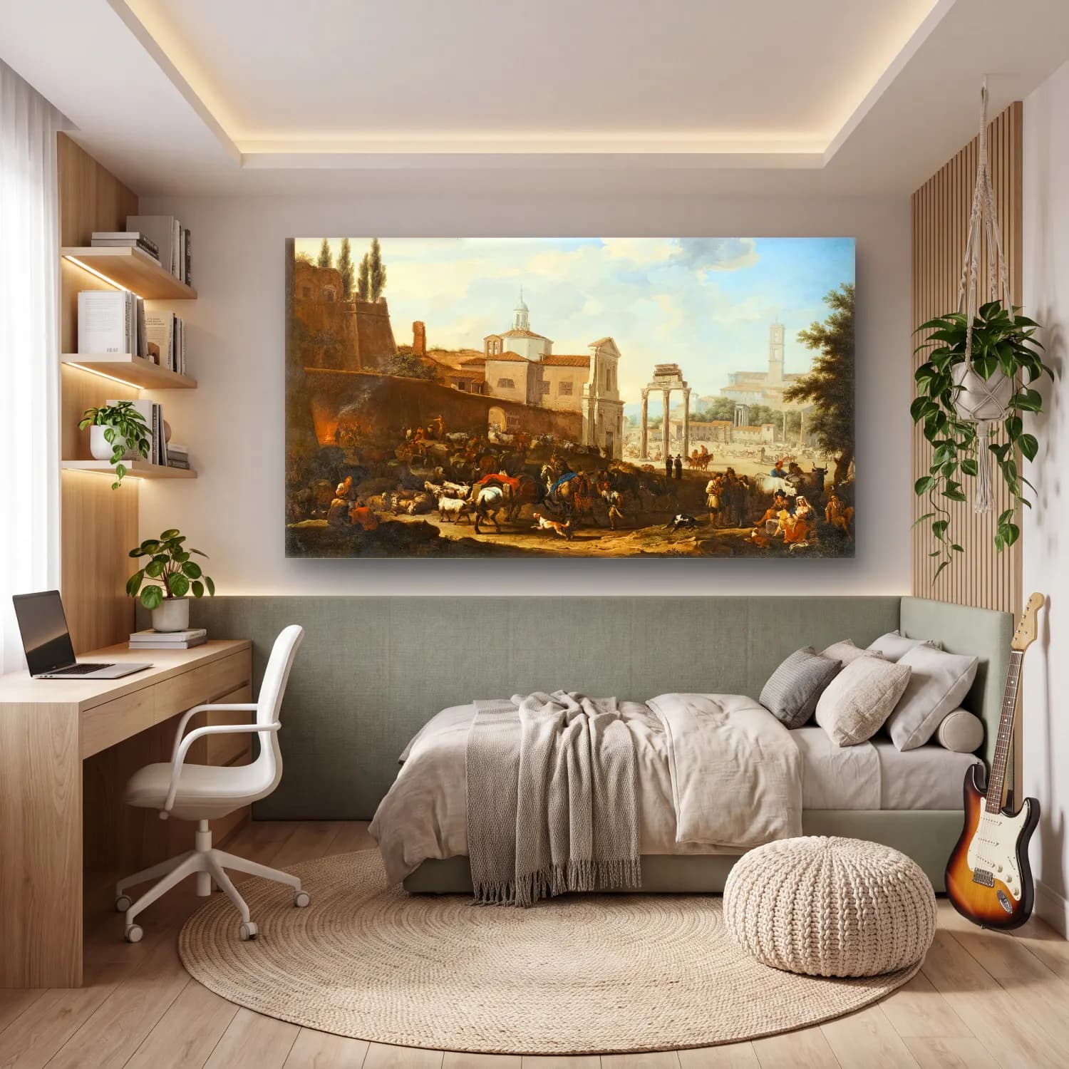 Jacob de Heusch – The Campo Vaccino, Rome cam tablo — genç odasında