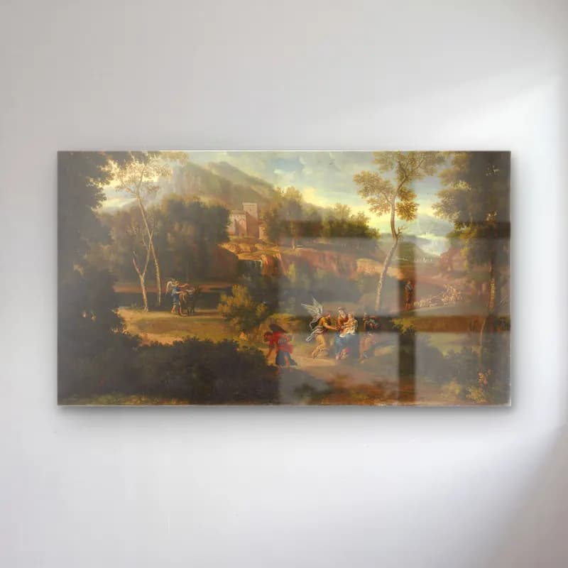 Jan Frans Van Bloemen – An Extensive Landscape With The Rest On The Flight Into… cam tablo — Jan Frans Van Bloemen – An Extensive Landscape With The Rest On The Flight Into… — yağlı boya mitolojik sahne
