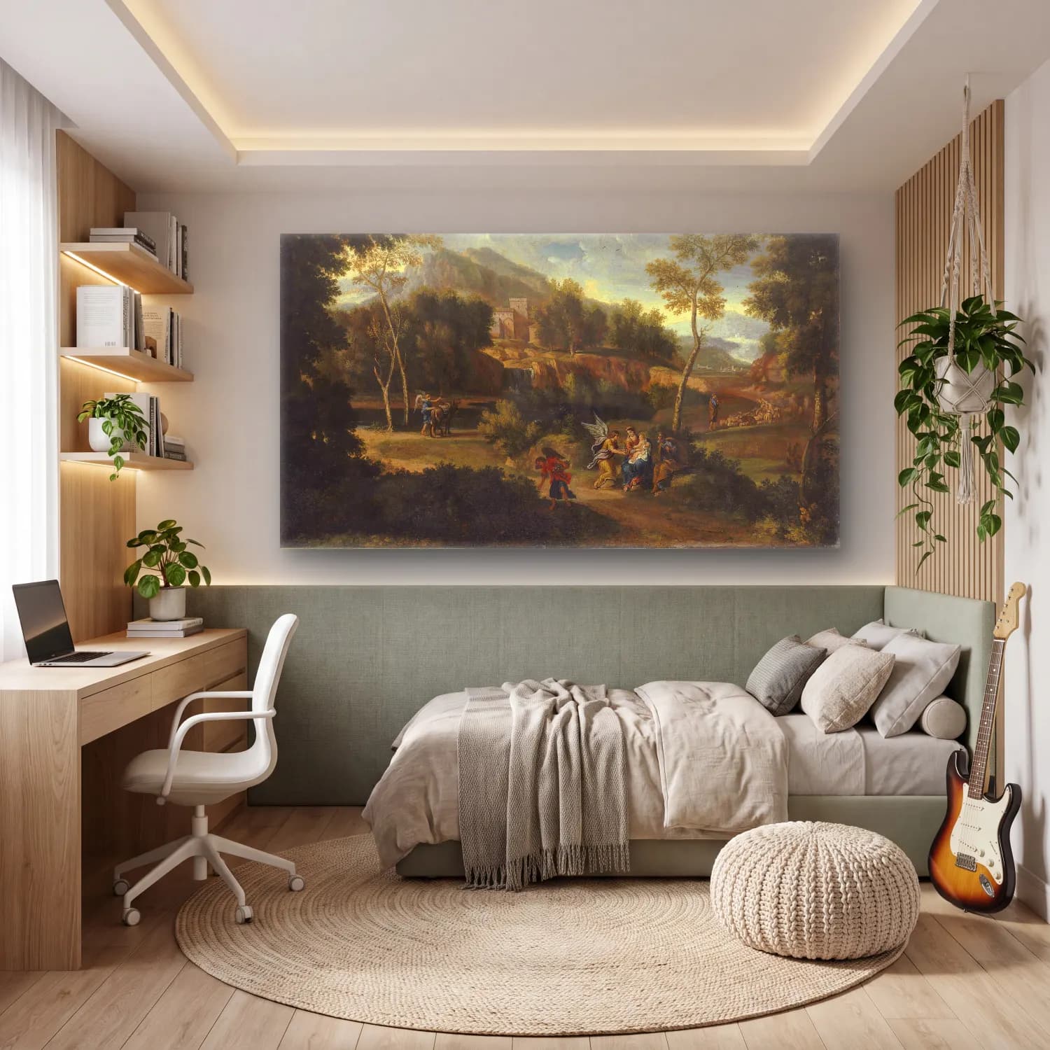 Jan Frans Van Bloemen – An Extensive Landscape With The Rest On The Flight Into… cam tablo — genç odasında