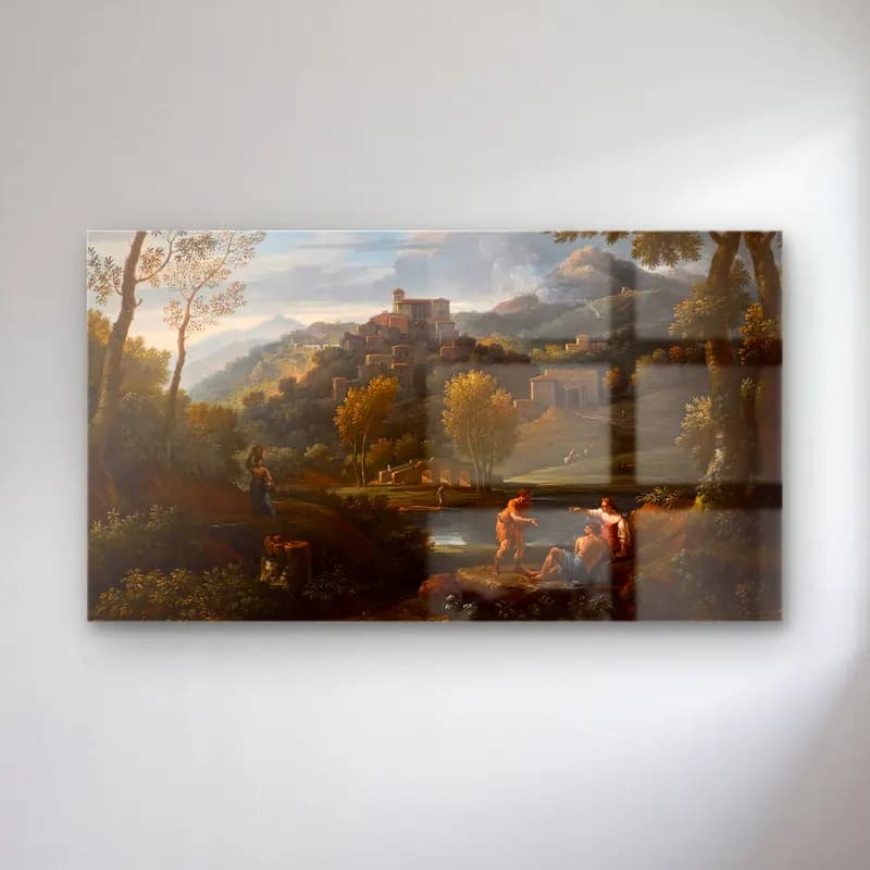 Jan Frans Van Bloemen – An italianate landscape with figures in the foreground cam tablo — Jan Frans Van Bloemen – An italianate landscape with figures in the foreground — yağlı boya mitolojik sahne