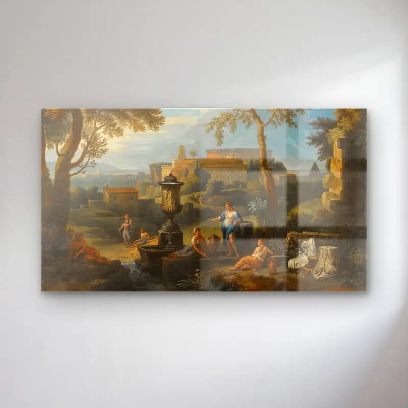 Jan Frans Van Bloemen – Classical Figures Seated By Ruins In An Italianate Landscape cam tablo — Jan Frans Van Bloemen – Classical Figures Seated By Ruins In An Italianate Landscape — yağlı boya dini sahne