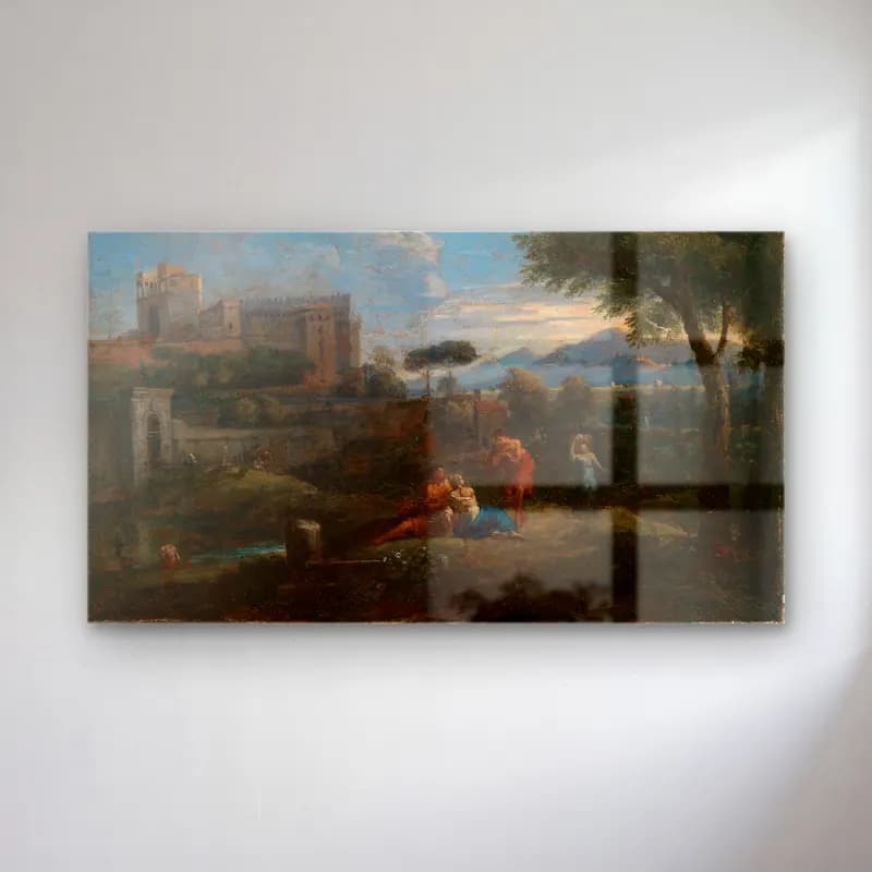 Jan Frans Van Bloemen – Klassische Landschaft bei Rom mit Blick auf das Belvedere… cam tablo — Jan Frans Van Bloemen – Klassische Landschaft bei Rom mit Blick auf das Belvedere… — yağlı boya mitolojik sahne