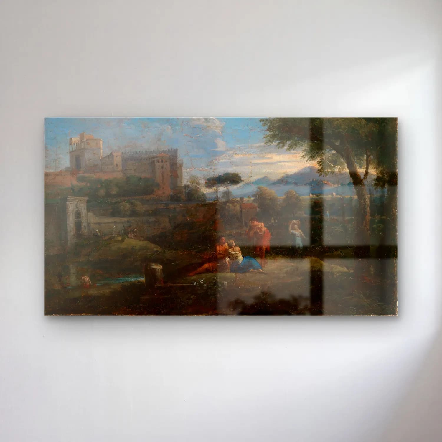 Jan Frans Van Bloemen – Klassische Landschaft bei Rom mit Blick auf das Belvedere… cam tablo — Jan Frans Van Bloemen – Klassische Landschaft bei Rom mit Blick auf das Belvedere… — yağlı boya mitolojik sahne