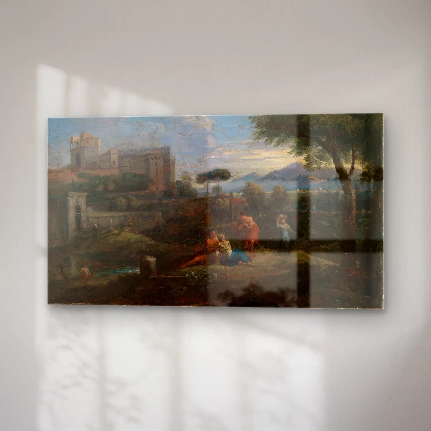 Jan Frans Van Bloemen – Klassische Landschaft bei Rom mit Blick auf das Belvedere… cam tablo — sağ açıdan görünüm