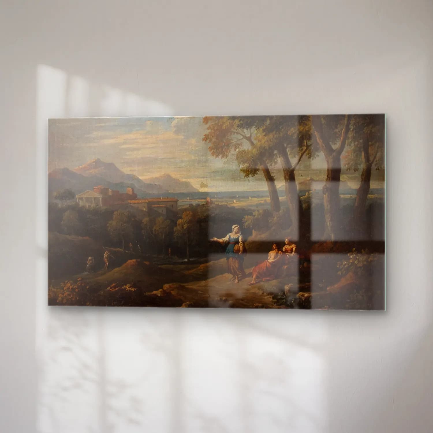 Jan Frans Van Bloemen – Landscape with a Genre Scene cam tablo — sağ açıdan görünüm