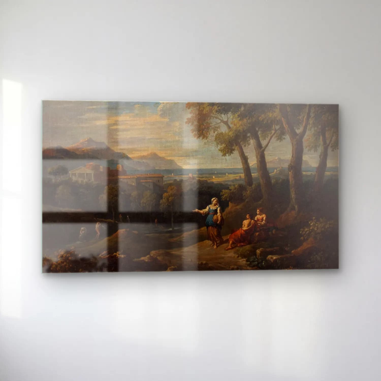 Jan Frans Van Bloemen – Landscape with a Genre Scene cam tablo — sol açıdan görünüm