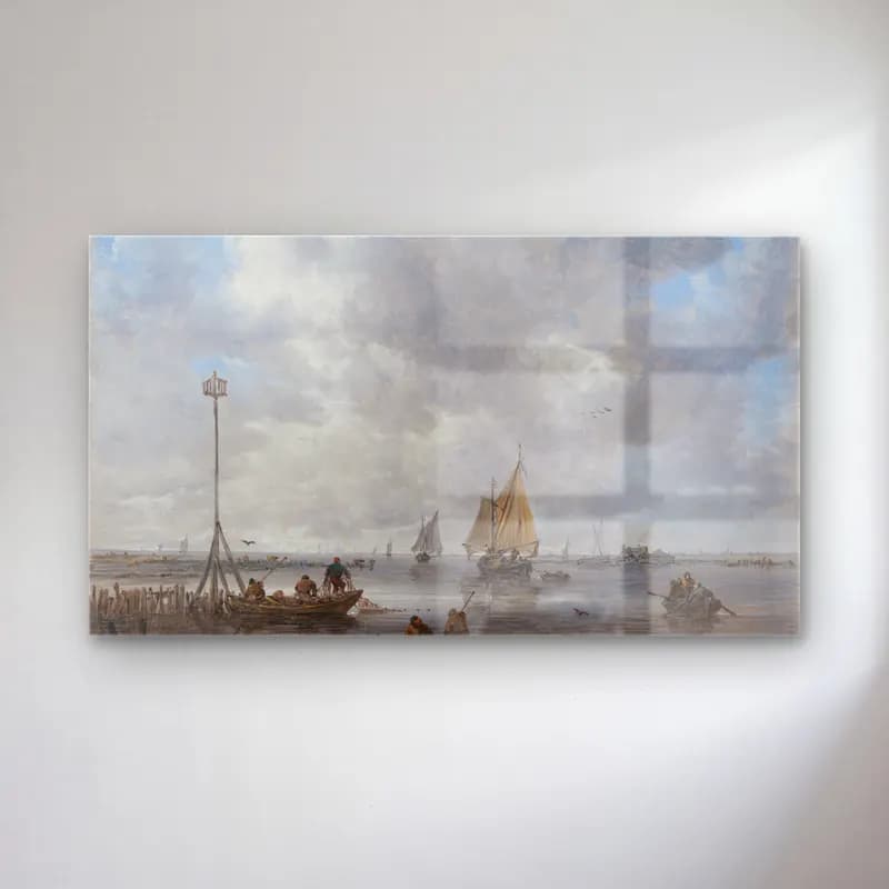 Jan van Goyen – A Calm cam tablo — Jan van Goyen – A Calm — yağlı boya liman ve tekneler