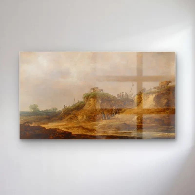 Jan van Goyen – A Dune Landscape With Herdsmen Tending Their Cattle cam tablo — Jan van Goyen – A Dune Landscape With Herdsmen Tending Their Cattle — yağlı boya savaş sahnesi
