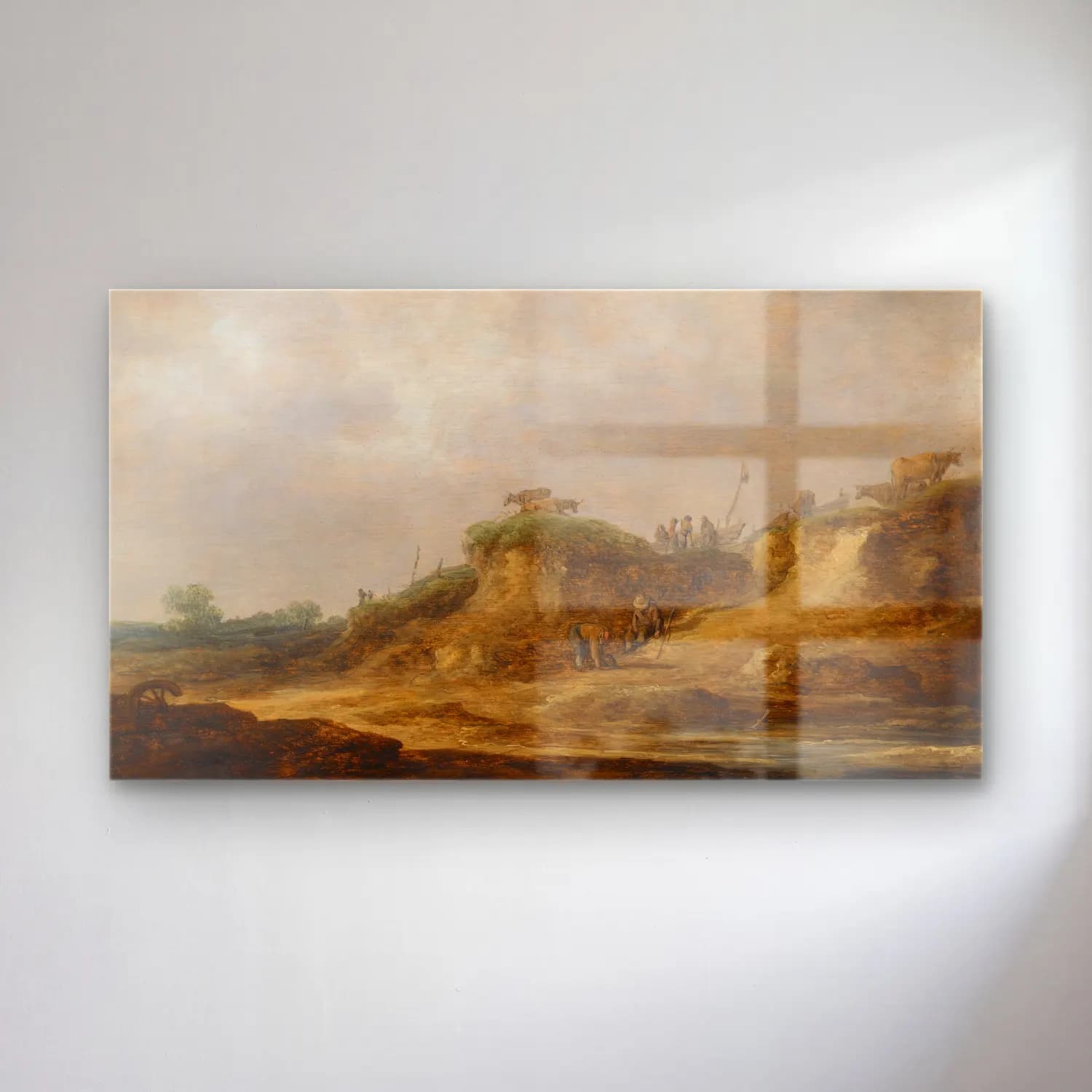 Jan van Goyen – A Dune Landscape With Herdsmen Tending Their Cattle cam tablo — Jan van Goyen – A Dune Landscape With Herdsmen Tending Their Cattle — yağlı boya savaş sahnesi
