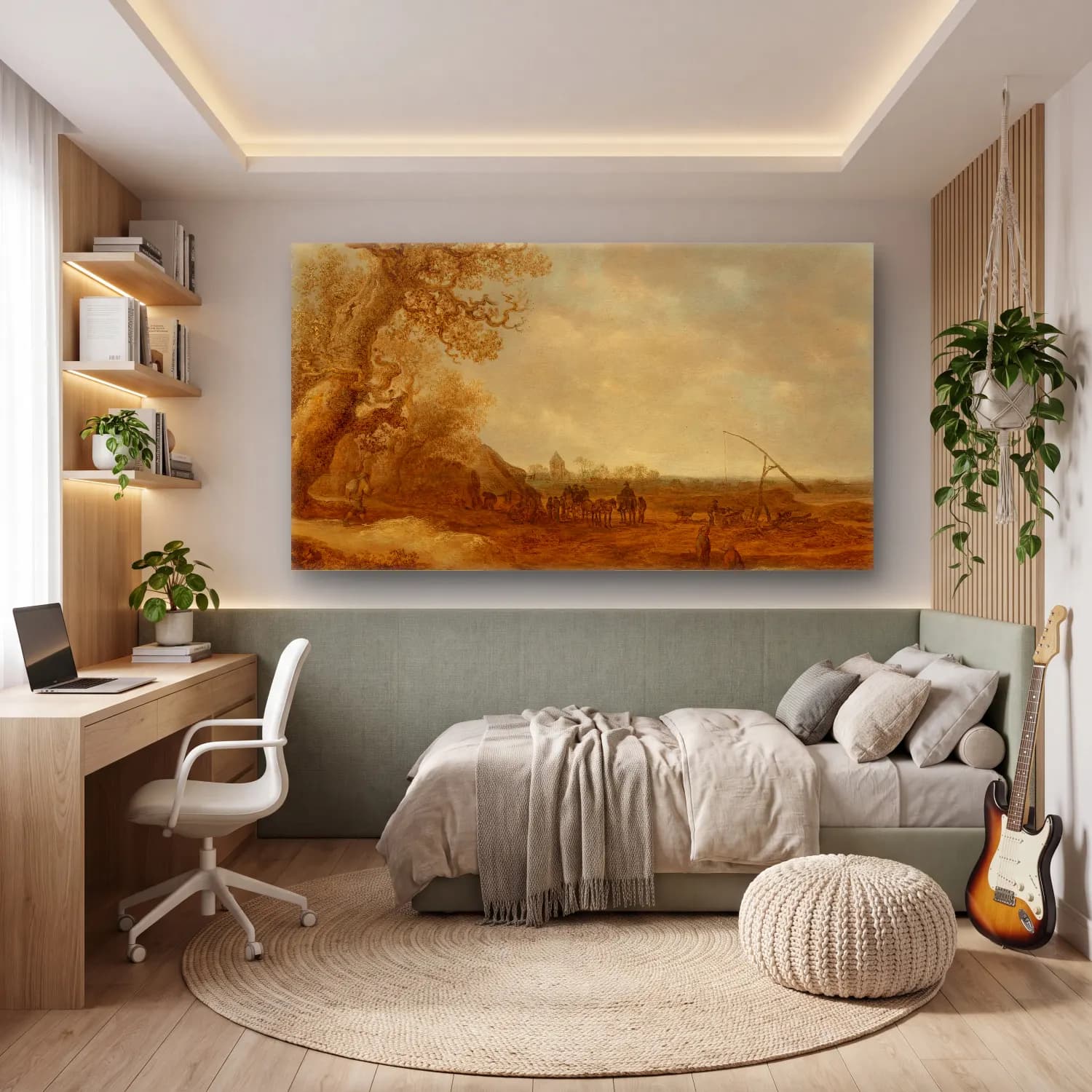 Jan van Goyen – A dune landscape with figures cam tablo — genç odasında