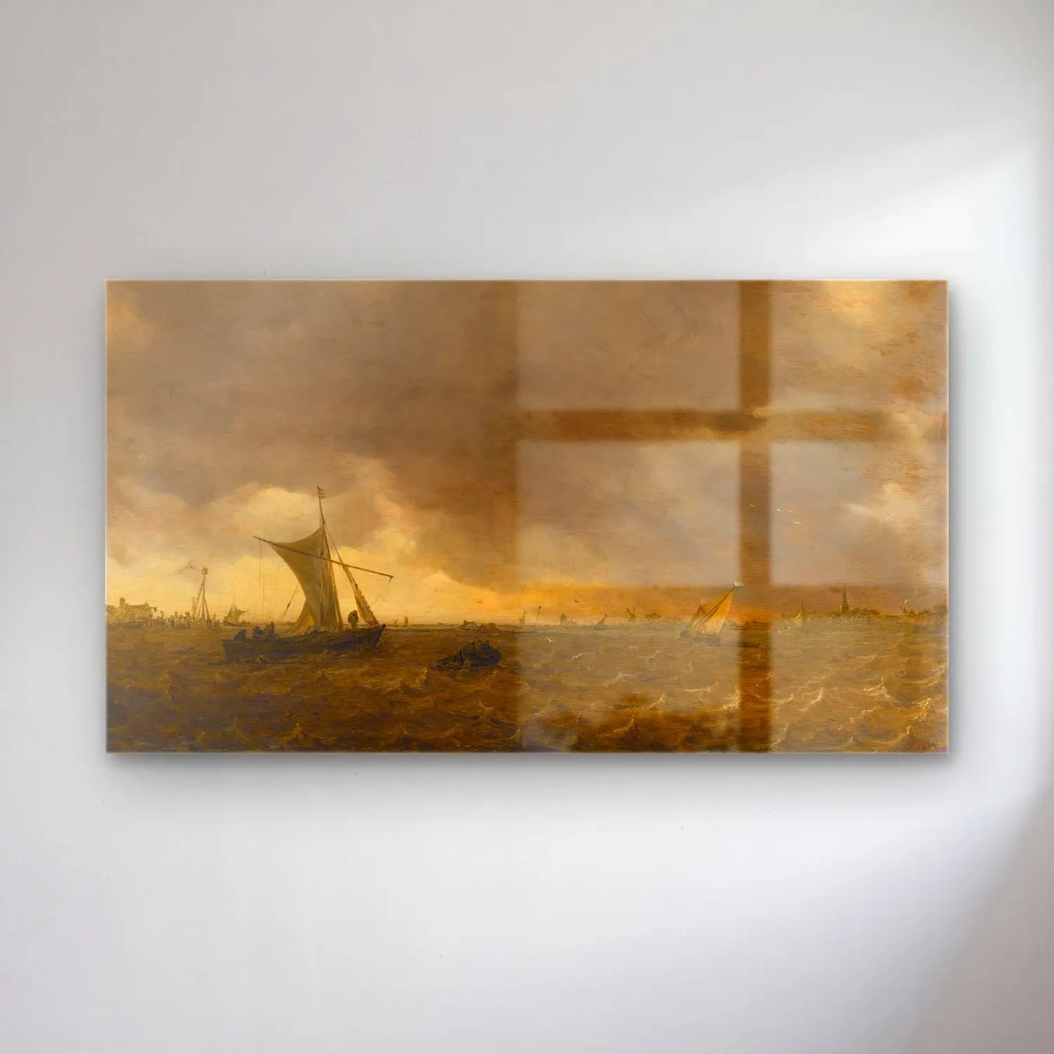 Jan van Goyen – An Estuary Scene With The Onset Of A Squall And Weyschuits… cam tablo — Jan van Goyen – An Estuary Scene With The Onset Of A Squall And Weyschuits… — yağlı boya yelkenliler