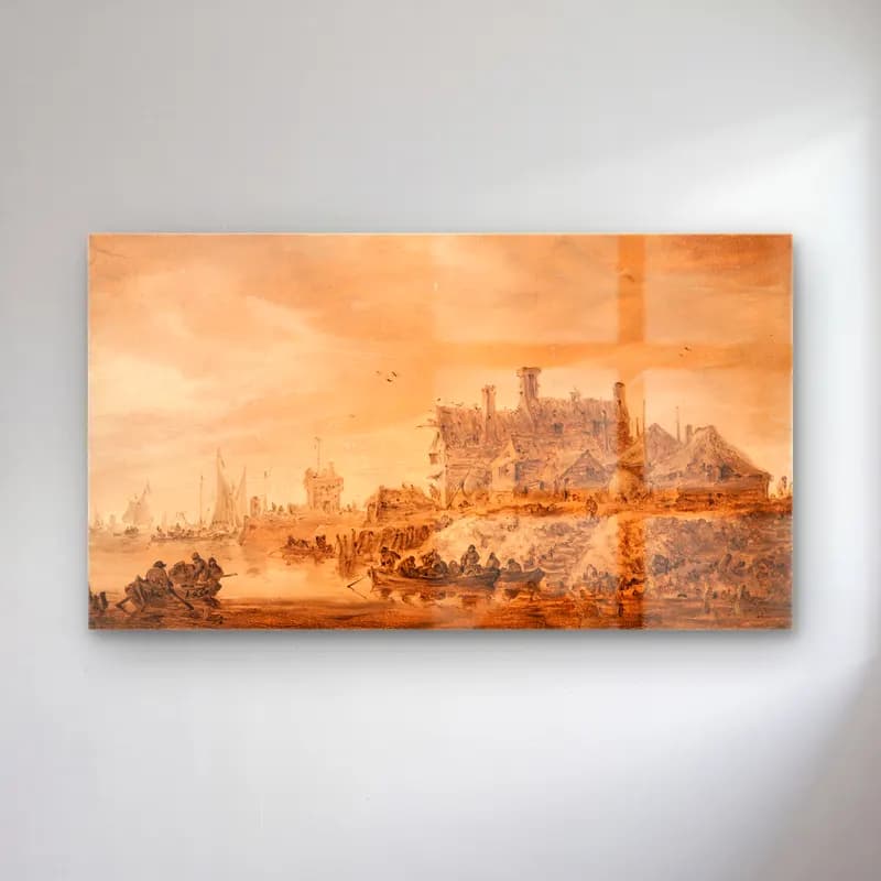 Jan van Goyen – Coast Scene cam tablo — Jan van Goyen – Coast Scene — yağlı boya şato