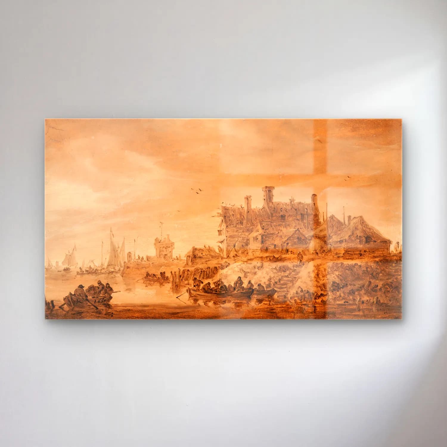 Jan van Goyen – Coast Scene cam tablo — Jan van Goyen – Coast Scene — yağlı boya şato