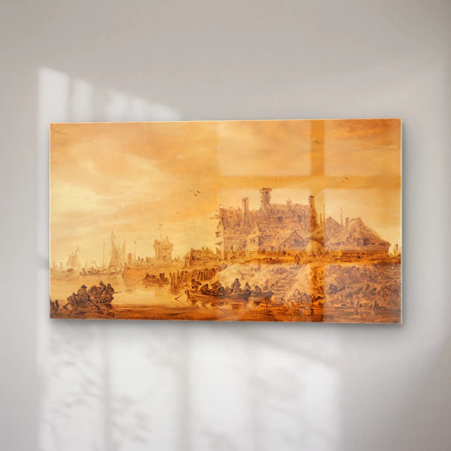 Jan van Goyen – Coast Scene cam tablo — sağ açıdan görünüm
