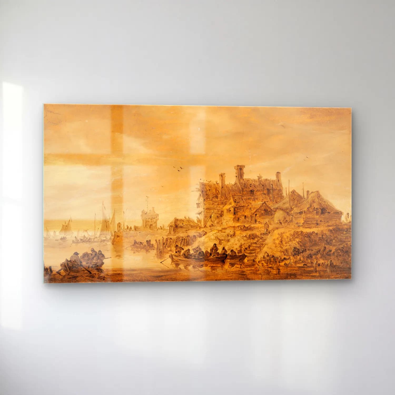 Jan van Goyen – Coast Scene cam tablo — sol açıdan görünüm