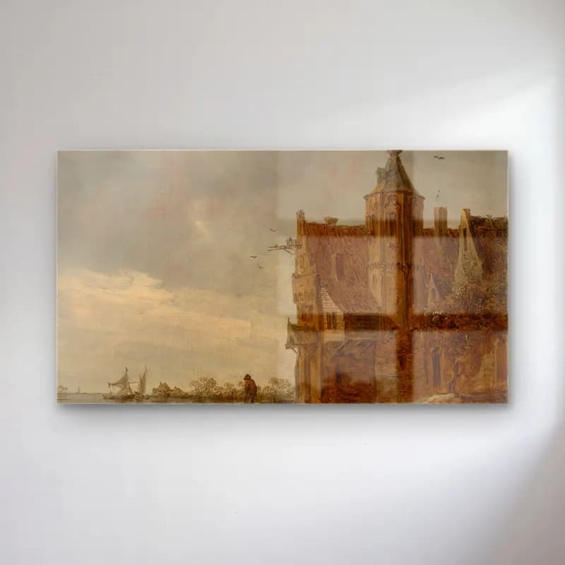 Jan van Goyen – Country House near the Water cam tablo — Jan van Goyen – Country House near the Water — yağlı boya şato
