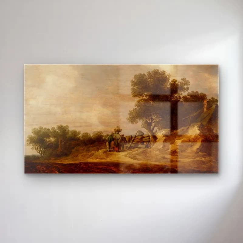 Jan van Goyen – Dune Landscape (ca. 1632) cam tablo — Jan van Goyen – Dune Landscape (ca. 1632) — yağlı boya dini sahne
