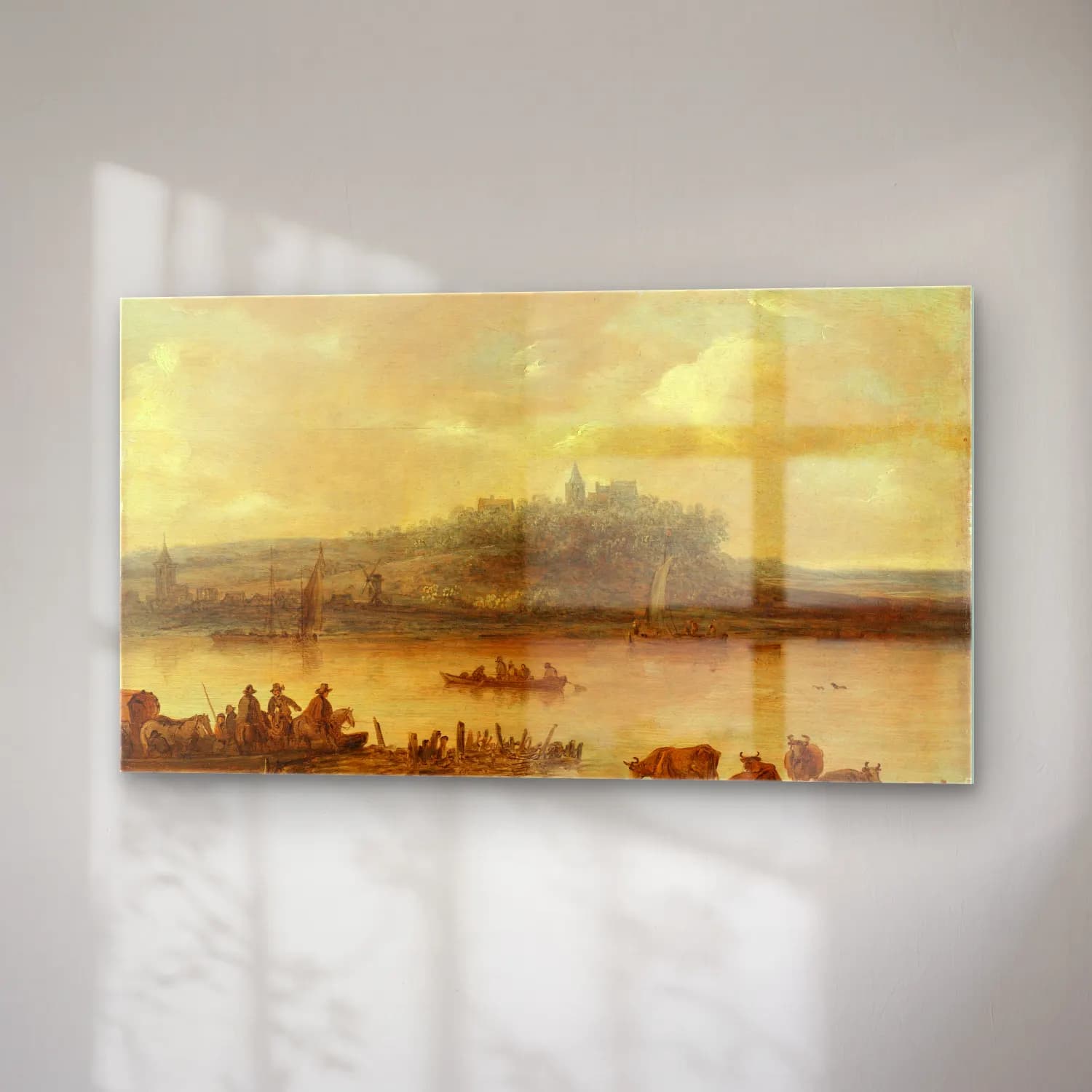 Jan van Goyen – Gezicht op de Rijn en de Elterberg cam tablo — sağ açıdan görünüm