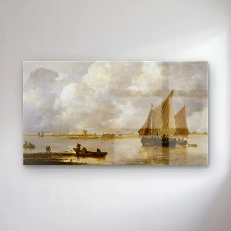 Jan van Goyen – Haarlem Sea cam tablo — Jan van Goyen – Haarlem Sea — yağlı boya liman ve tekneler