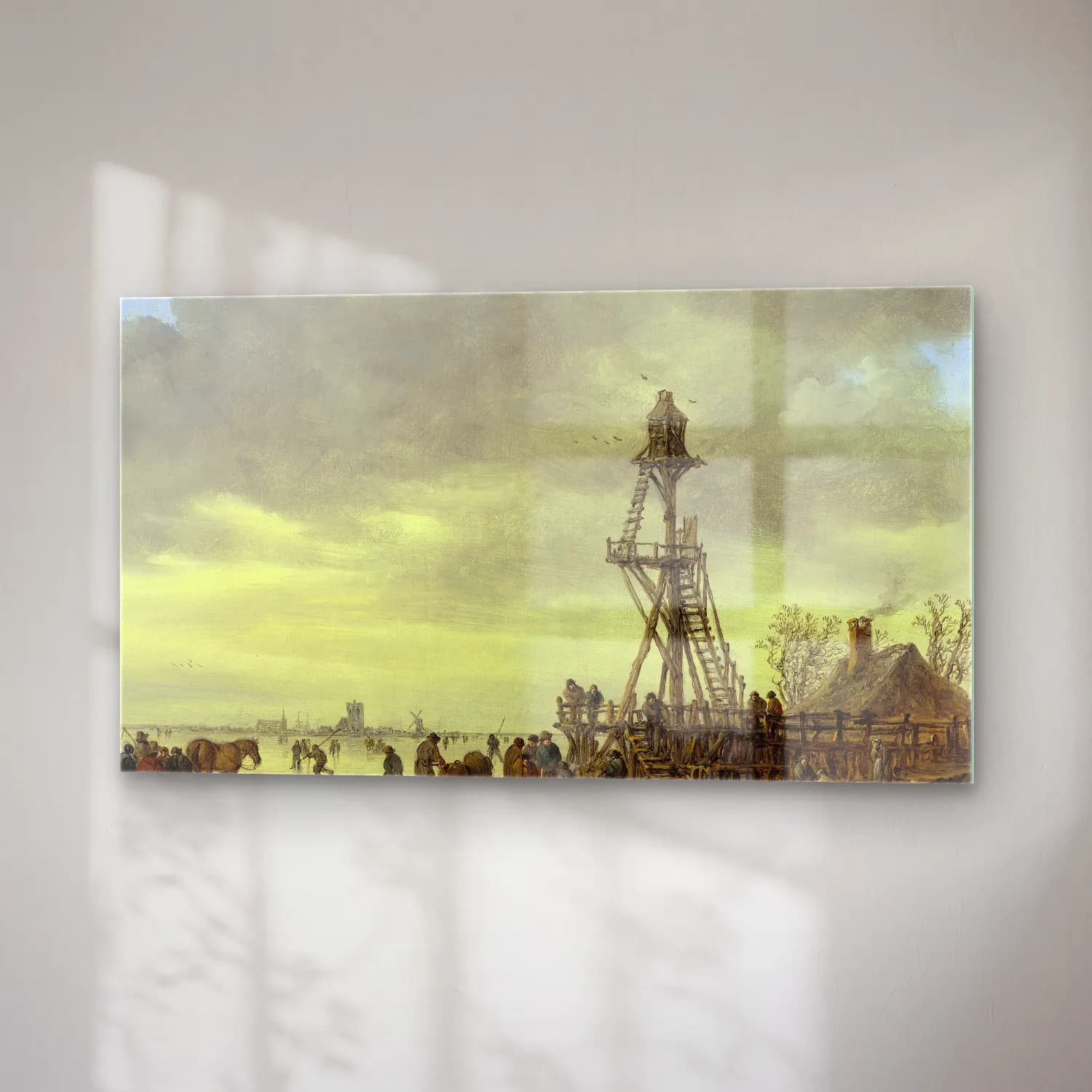 Jan van Goyen – Ice Scene near a Wooden Observation Tower cam tablo — sağ açıdan görünüm