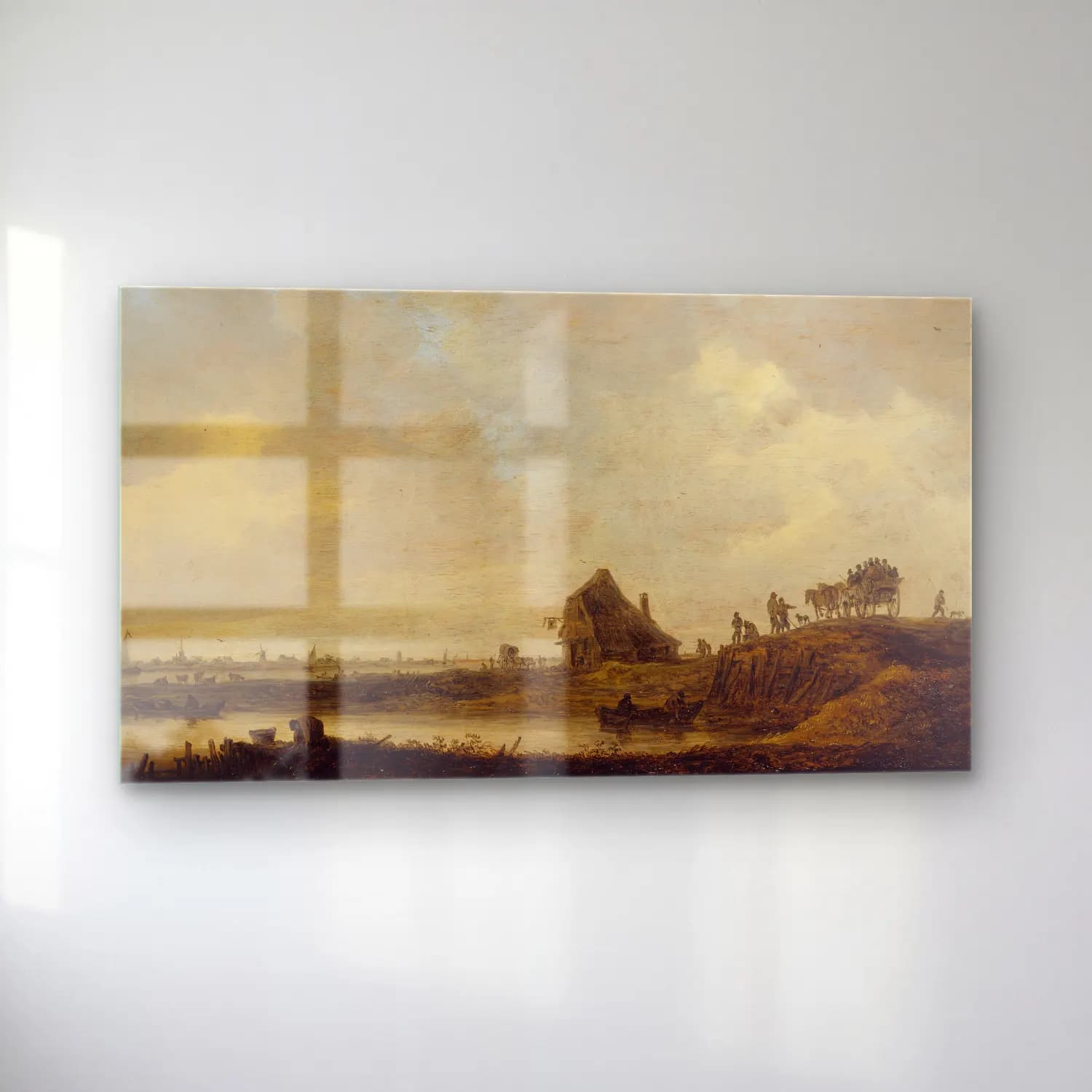 Jan van Goyen – L’Auberge au bord de la rivière cam tablo — sol açıdan görünüm