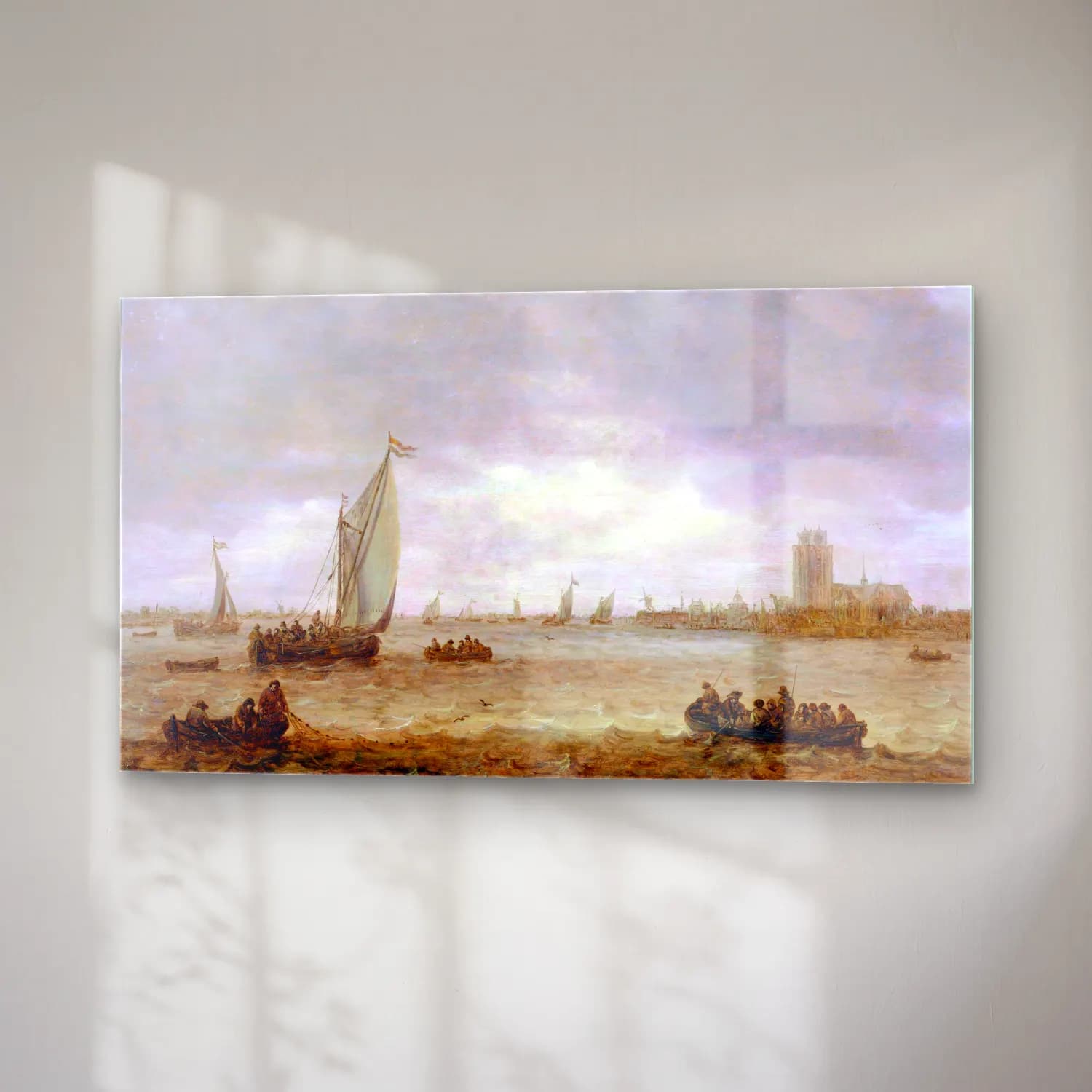 Jan van Goyen – Mouth of the Meuse (Dordrecht) cam tablo — sağ açıdan görünüm