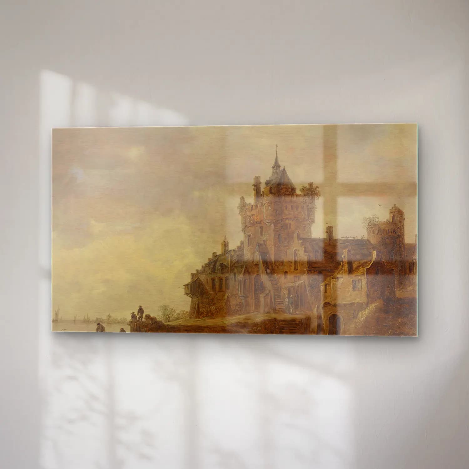 Jan van Goyen – Old Castle Gate in Nijmegen cam tablo — sağ açıdan görünüm