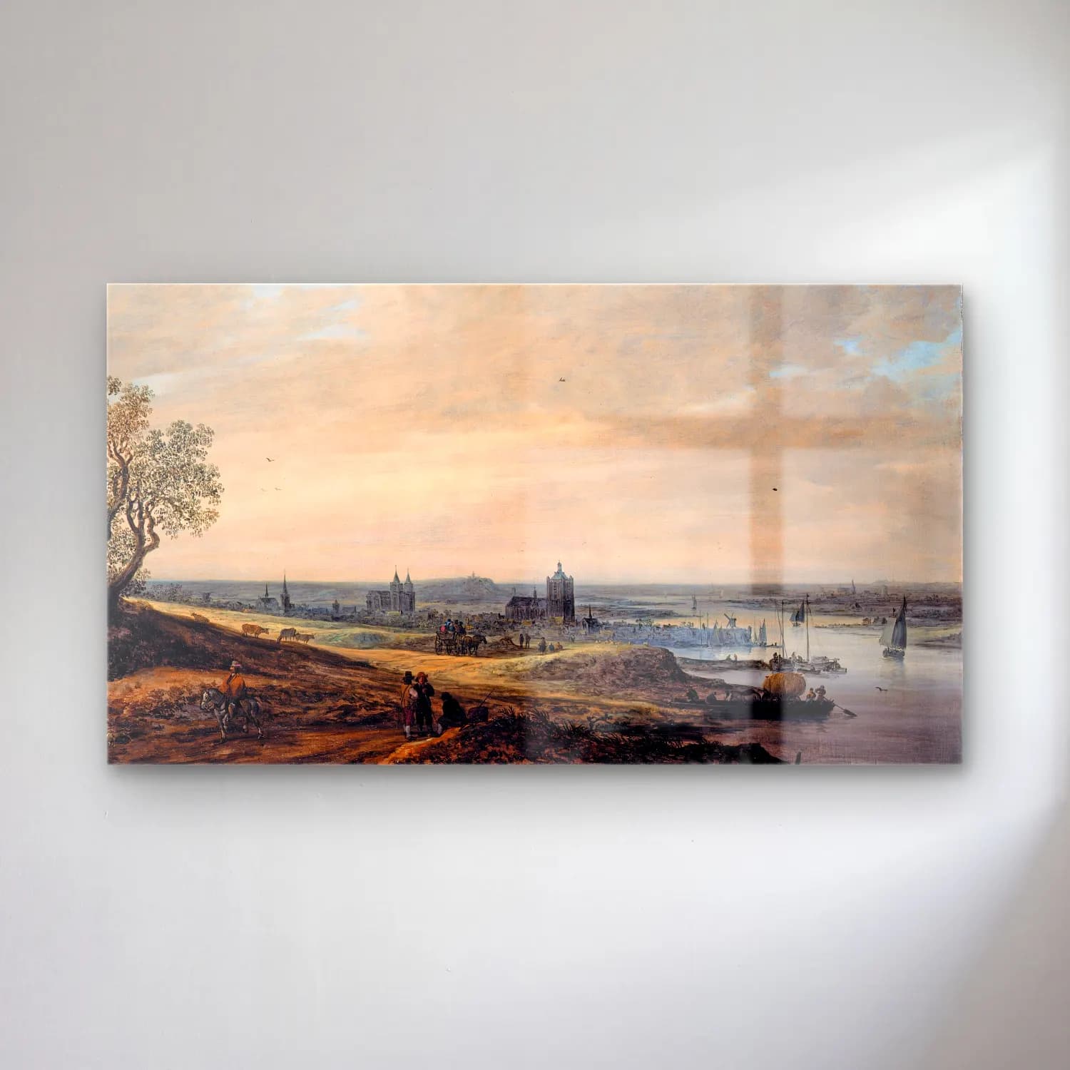Jan van Goyen – Panorama Landscape with a View of Arnheim cam tablo — Jan van Goyen – Panorama Landscape with a View of Arnheim — yağlı boya şato