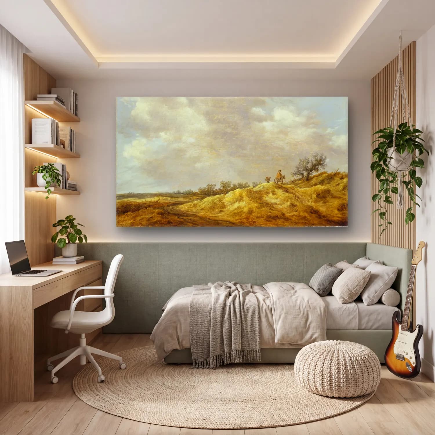 Jan van Goyen – Path through the Dunes cam tablo — genç odasında