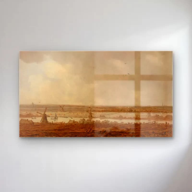 Jan van Goyen – Polder Landscape cam tablo — Jan van Goyen – Polder Landscape — yağlı boya liman ve tekneler
