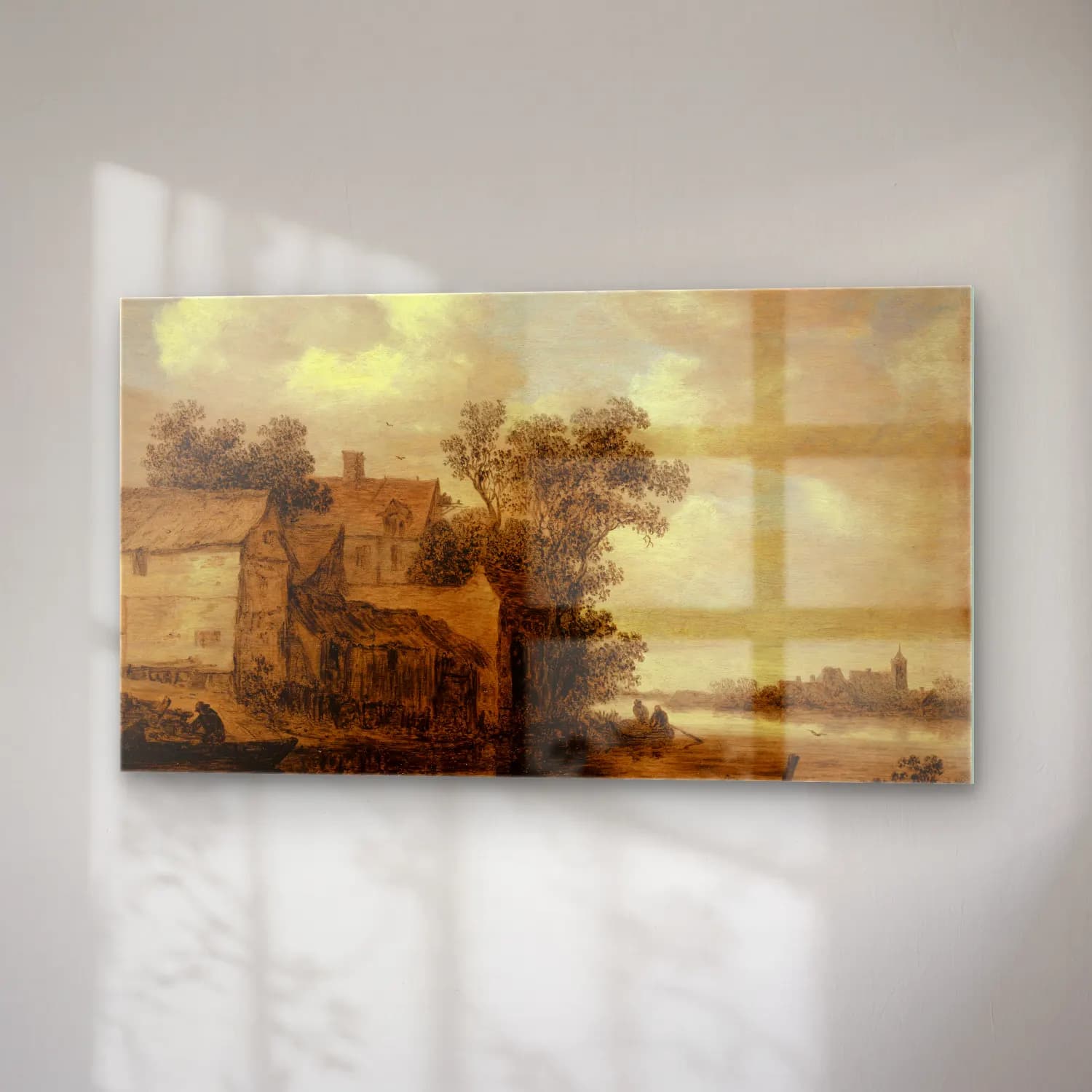 Jan van Goyen – River Landscape cam tablo — sağ açıdan görünüm