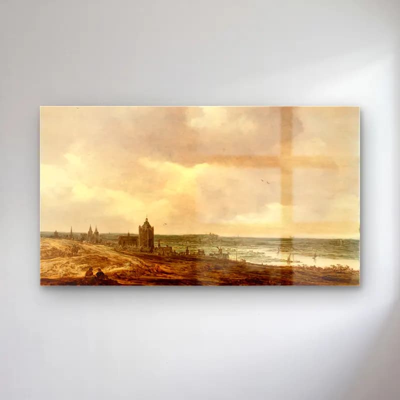 Jan van Goyen – View of Arnhem cam tablo — Jan van Goyen – View of Arnhem — yağlı boya katedral