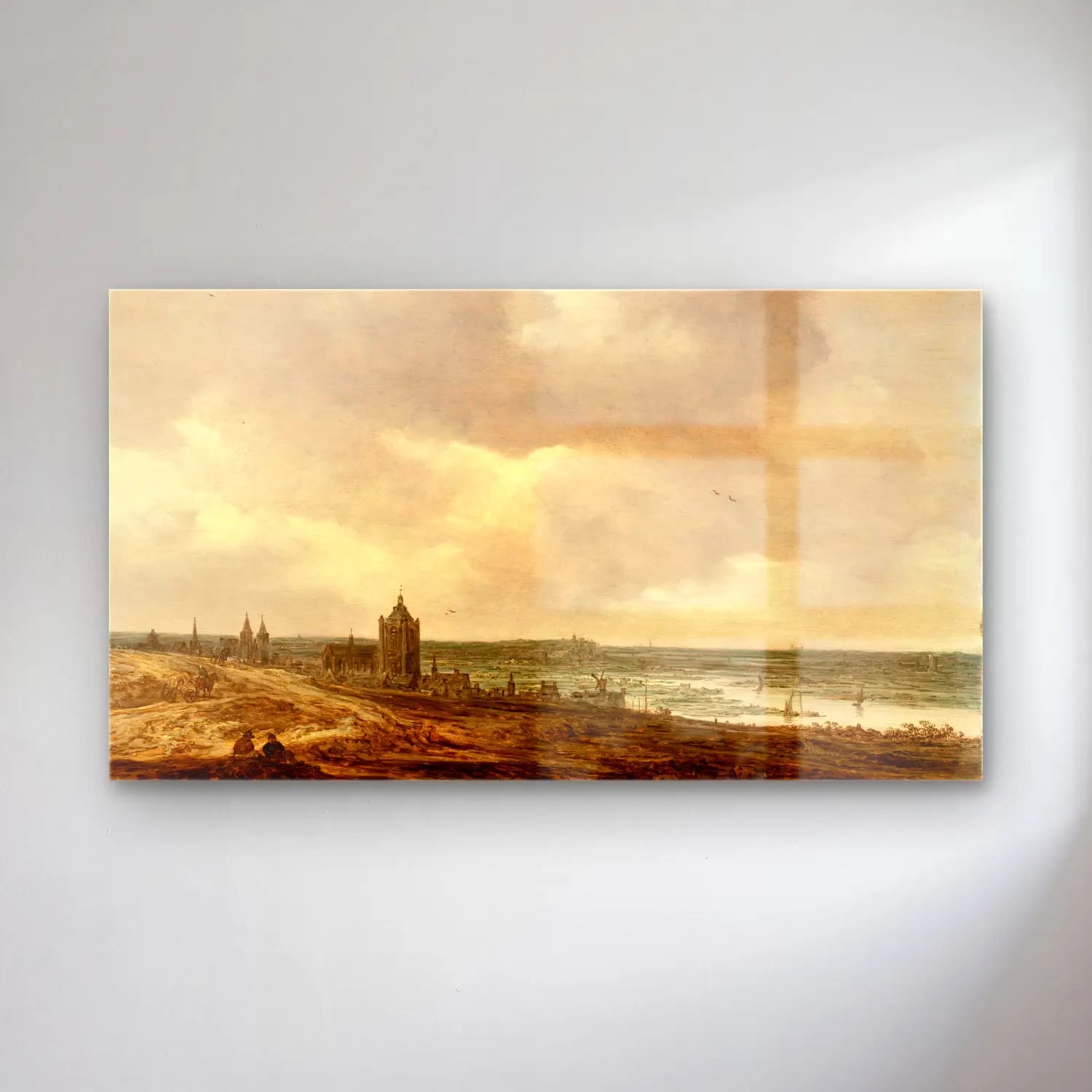 Jan van Goyen – View of Arnhem cam tablo — Jan van Goyen – View of Arnhem — yağlı boya katedral