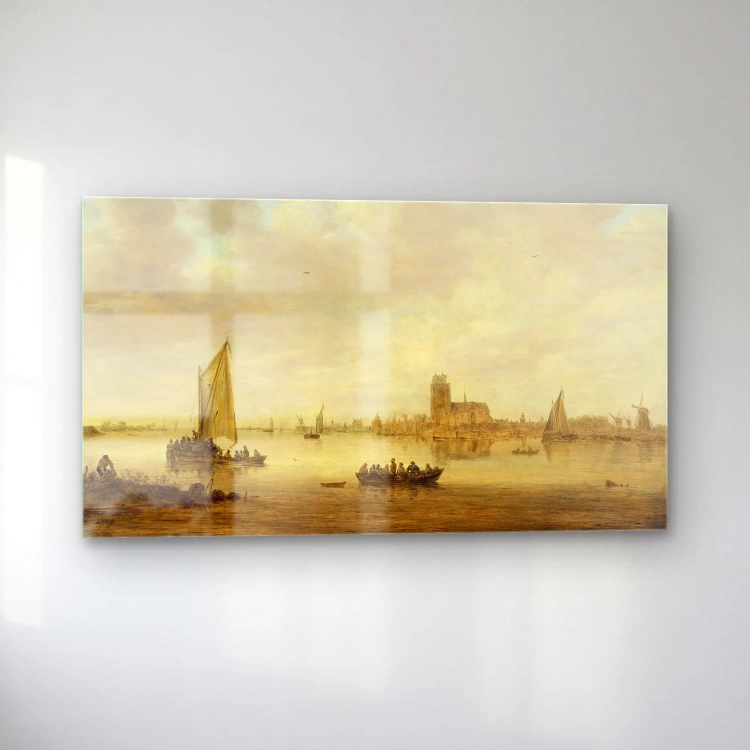 Jan van Goyen – View of Dordrecht from the Dordtse Kil cam tablo — sol açıdan görünüm