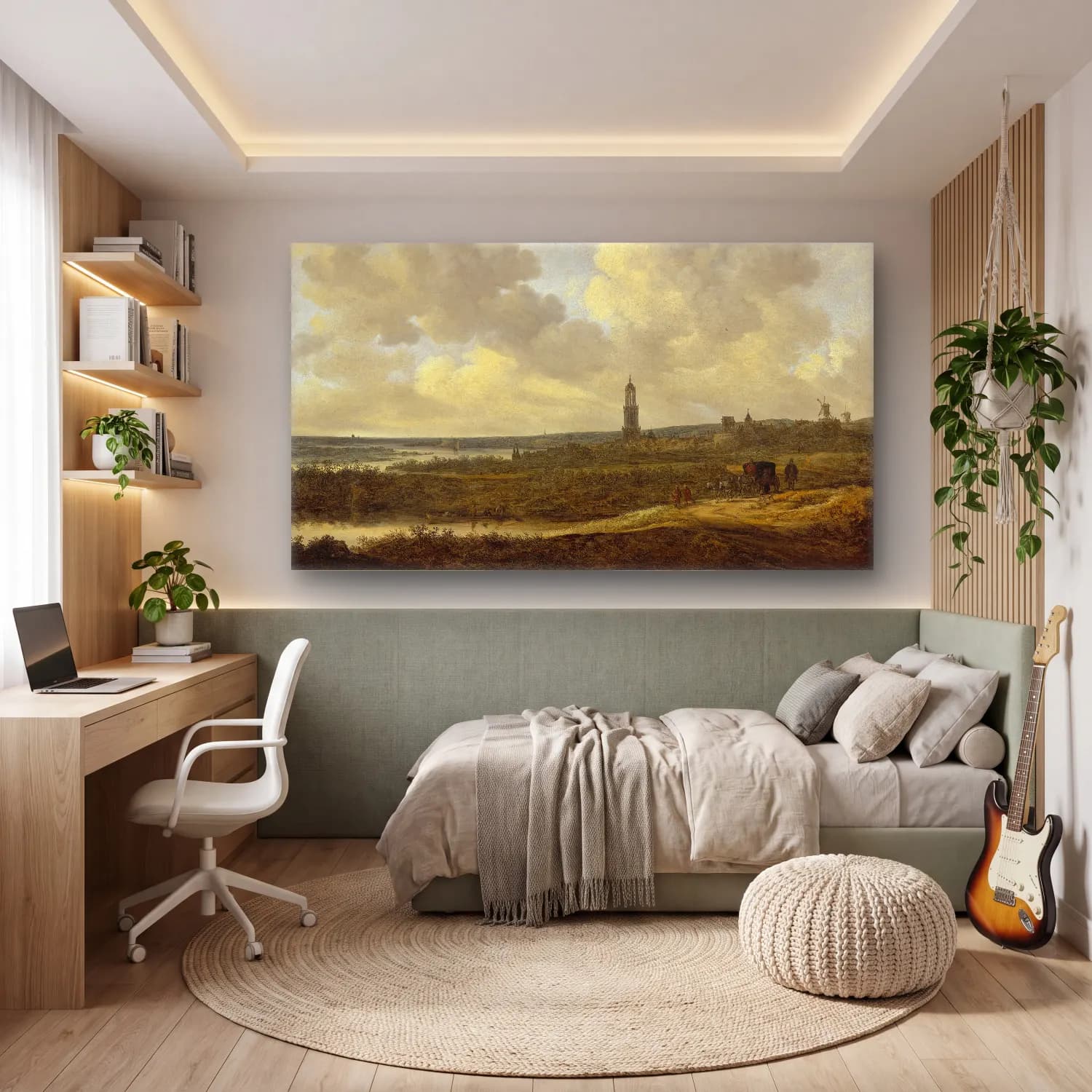 Jan van Goyen – View of Rhenen cam tablo — genç odasında