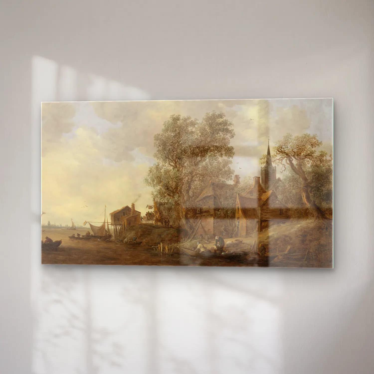 Jan van Goyen – View of a Town on a River cam tablo — sağ açıdan görünüm