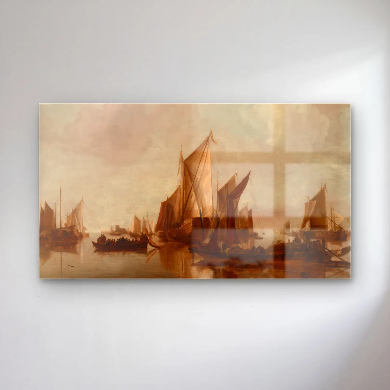 Jan van de Cappelle – A State Yacht and Other Craft in Calm Water (ca. 1660) cam tablo — Jan van de Cappelle – A State Yacht and Other Craft in Calm Water (ca. 1660) — yağlı boya liman ve tekneler