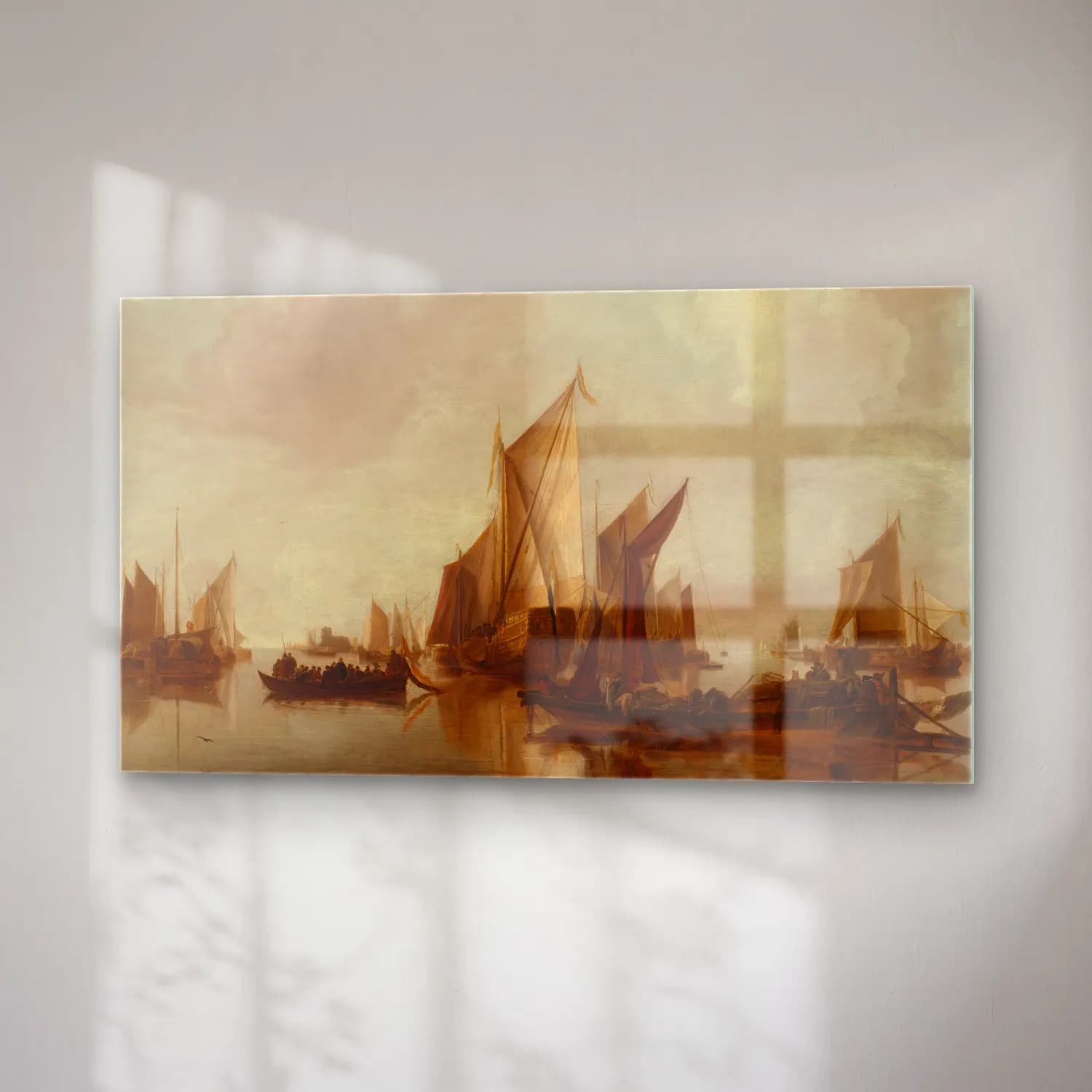 Jan van de Cappelle – A State Yacht and Other Craft in Calm Water (ca. 1660) cam tablo — sağ açıdan görünüm